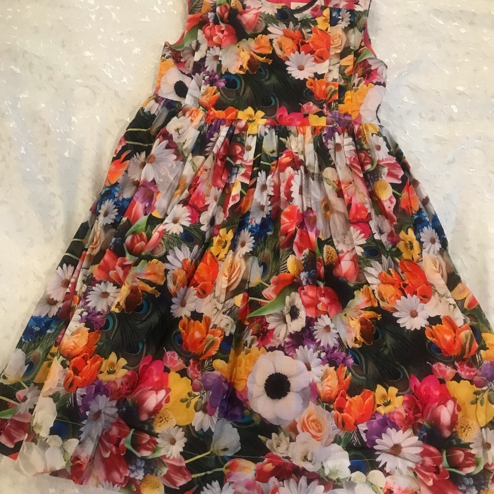 Bijou Sauvage Girls Multicolor Floral Sleeveless Dress NWOT